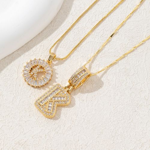Shiny Flower Letter Necklaces: CZ Inlaid, Gold Plated ✨