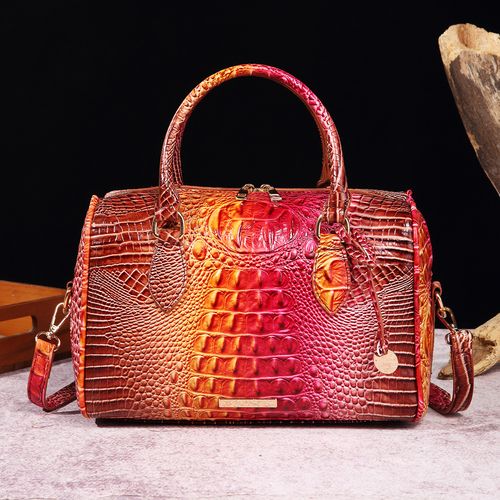 Handheld armpit crossbody travel retro women's bag Brahmin crocodile pattern