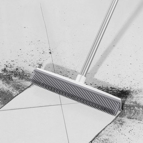 Pet Hair Rubber Broom with Squeegee for Floors