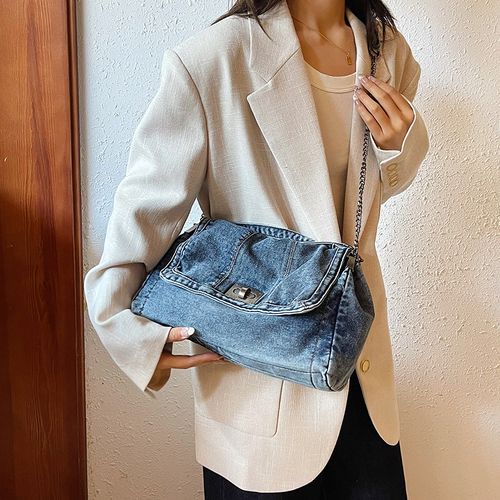 Retro casual denim bag 2025 new high-end chain shoulder bag