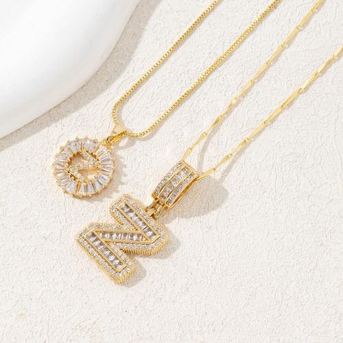 Shiny Flower Letter Necklaces: CZ Inlaid, Gold Plated ✨