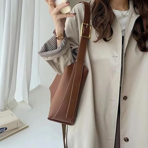 Versatile Ins Large Capacity Bag 2025 New Lazy Feng Shui Bucket Bag Retro Single Shoulder Crossbody Bag