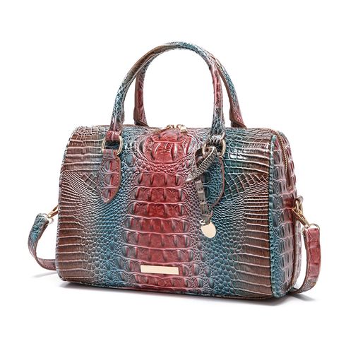 Handheld armpit crossbody travel retro women's bag Brahmin crocodile pattern