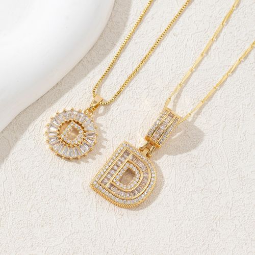Shiny Flower Letter Necklaces: CZ Inlaid, Gold Plated ✨