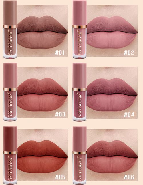SAM SUGAR 12 Color Book Lip Gloss Set Beads Matte Velvet Not Easy to Stain Cup Lipstick Glaze Lipstick