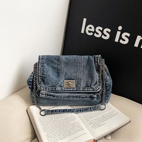 Retro casual denim bag 2025 new high-end chain shoulder bag