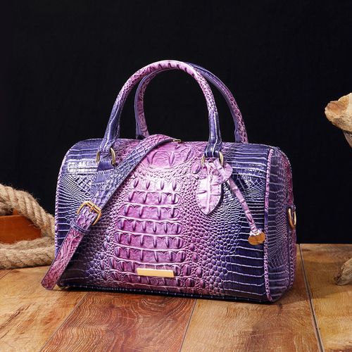 Handheld armpit crossbody travel retro women's bag Brahmin crocodile pattern