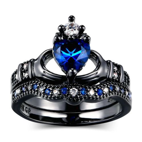Romantic Blue Couple Rings – Symbol of Your Bond❤️