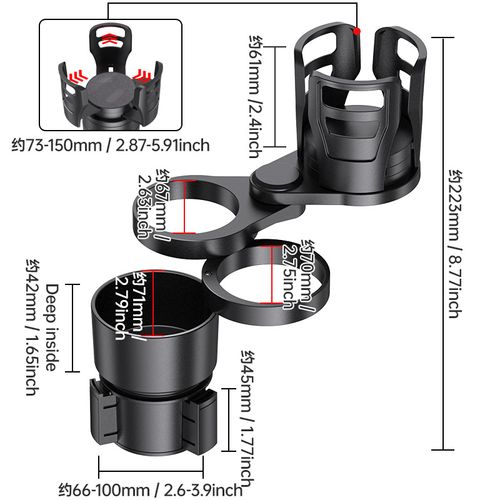 4 in 1 Multifunctional Adjustable Car Cup Holder