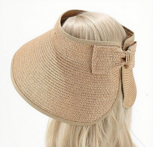 Women Sun Visor Straw Hat Casual Foldable