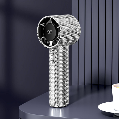 Ultra-Light Luxury Bling Diamond Handheld Mini Fan High-Speed
