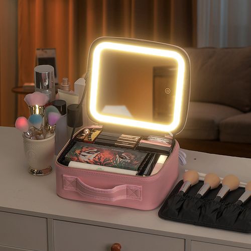 High Quality Hot Selling Waterproof Customized Makeup Bag Hand-held Mirror