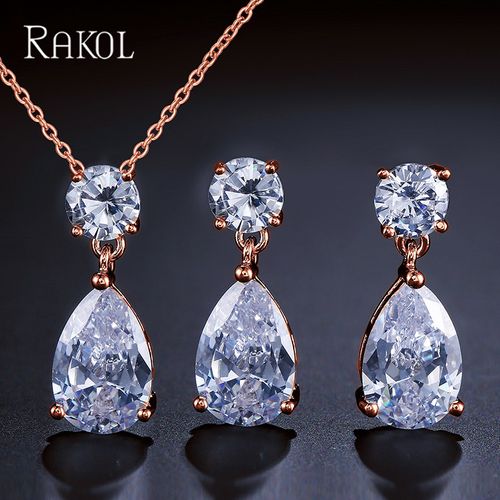 ✨RAKOL Rose - Gold Zircon Necklace: Shine Bright