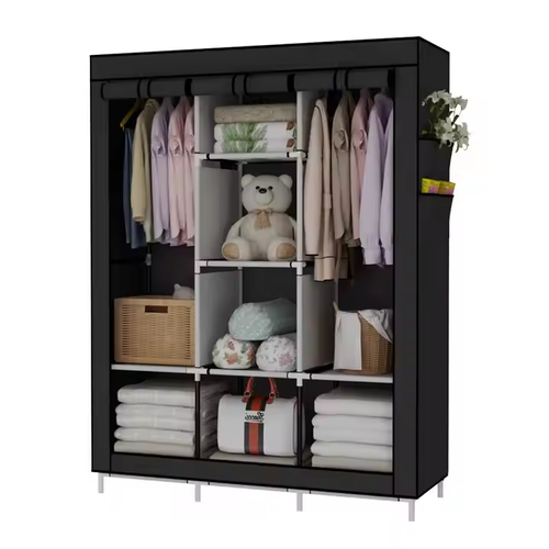 Minimalist Eco-Friendly Chinese Fabric Closet Wardrobe Removable Metal