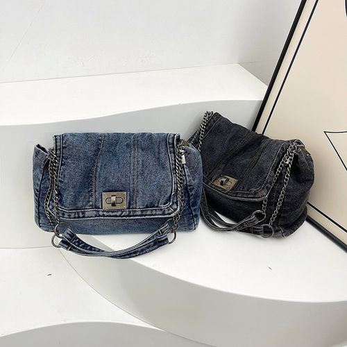 Retro casual denim bag 2025 new high-end chain shoulder bag