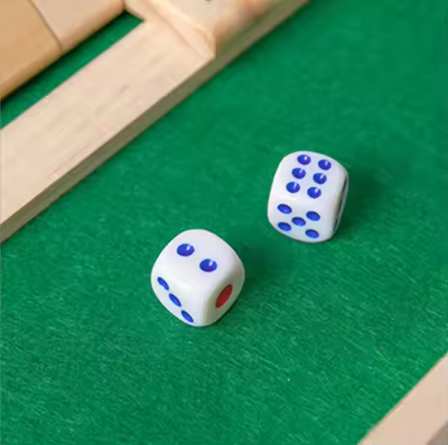 Shut the Box Game 12 Numbers Wooden Dice Game for Kids and Adults 2 Players and up