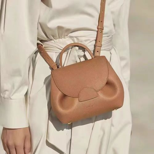 Genuine leather pig bag with lychee pattern smiley face bag