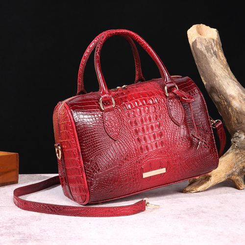 Handheld armpit crossbody travel retro women's bag Brahmin crocodile pattern