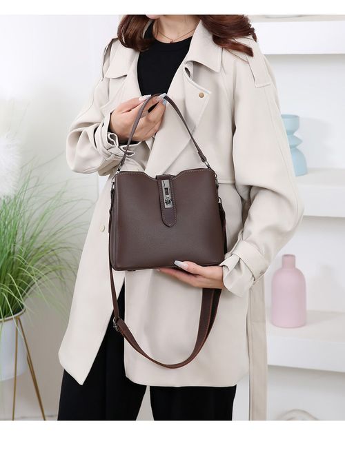 2025 New Style Versatile Handheld Bucket Bag Retro Shoulder Bag