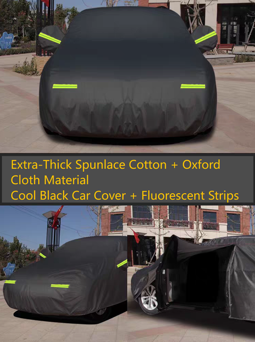 （Upgraded Needle Cotton + 210D Oxford Cloth Car Cover, Wearproof Waterproof Paint Protection. Includes a Combination Lock. Limited quantities available, buy now!）High Quality All weather Multilayer Car Cover with Reflective Stripes, Full Car Exterior Cover, Rain and Sun Protection for sedans, SUVs, and pickup trucks.