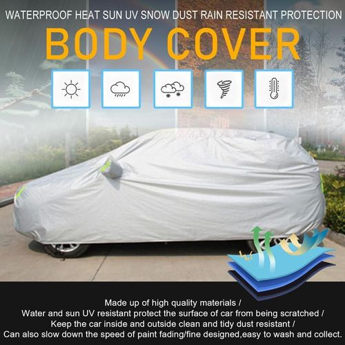 （Upgraded Needle Cotton + 210D Oxford Cloth Car Cover, Wearproof Waterproof Paint Protection. Includes a Combination Lock. Limited quantities available, buy now!）High Quality All weather Multilayer Car Cover with Reflective Stripes, Full Car Exterior Cover, Rain and Sun Protection for sedans, SUVs, and pickup trucks.