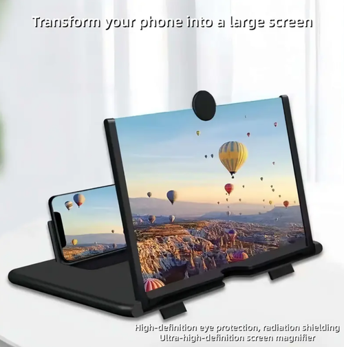 Mobile Phone Magnifier - Ultra-HD Screen Magnifier for Easy TV Viewing Orientation for Landscapes Use Eye Protection Full-Screen Mobile Phone Magnification-10-inch Stand Cellphone