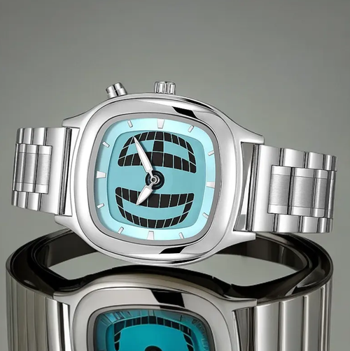 Y2K Retro-Style Animated Seconds Watch Women Men Vintage Square Stainless Steel Band Quartz Wristwatch Aesthetic Hip Hop Couple Watch