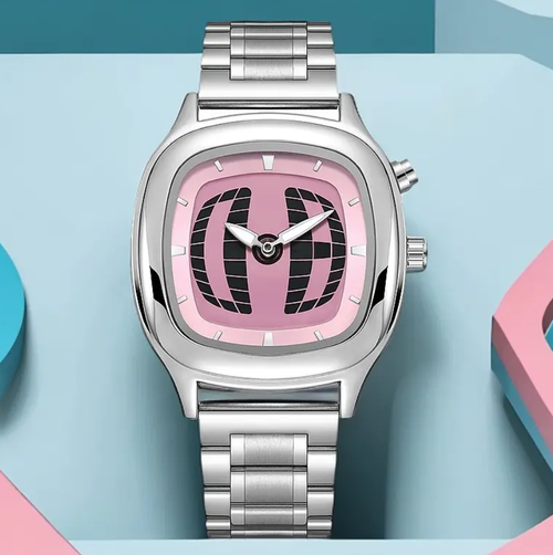 Y2K Retro-Style Animated Seconds Watch Women Men Vintage Square Stainless Steel Band Quartz Wristwatch Aesthetic Hip Hop Couple Watch
