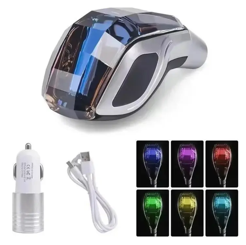 Car Manual Gear Shift Lever Kit, Crystal Appearance Touch LED Illuminated Shifter Head