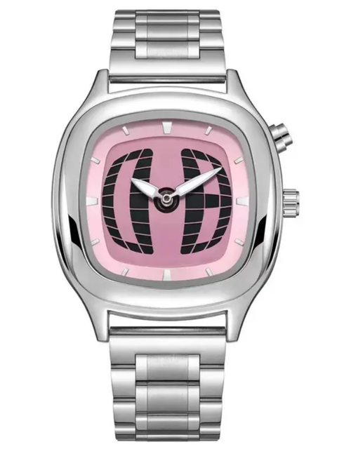 Y2K Retro-Style Animated Seconds Watch Women Men Vintage Square Stainless Steel Band Quartz Wristwatch Aesthetic Hip Hop Couple Watch