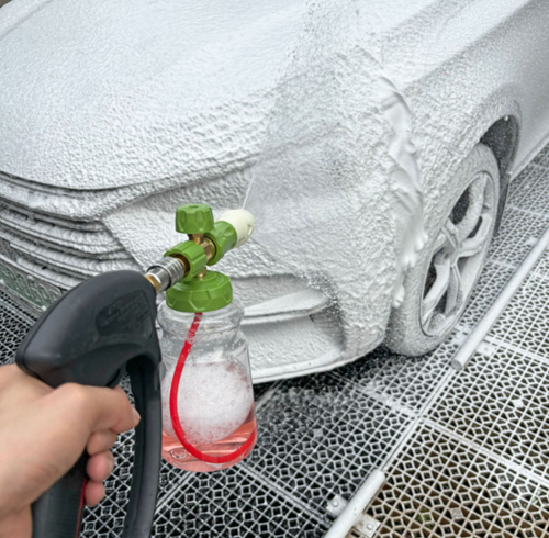Professional Foam Cannon for Car, Adjustable Spray Nozzle,  0.25 Inch Quick Connect Plug for Pressure Washer and Car Detailing Kit.   If you don't have a pressure washer at home, we also offer an electric pump sprayer as an alternative.