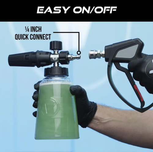 Professional Foam Cannon for Car, Adjustable Spray Nozzle,  0.25 Inch Quick Connect Plug for Pressure Washer and Car Detailing Kit.   If you don't have a pressure washer at home, we also offer an electric pump sprayer as an alternative.
