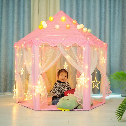 Princess Tent Girls Large Playhouse Kids Castle Play Tent with Star Lights