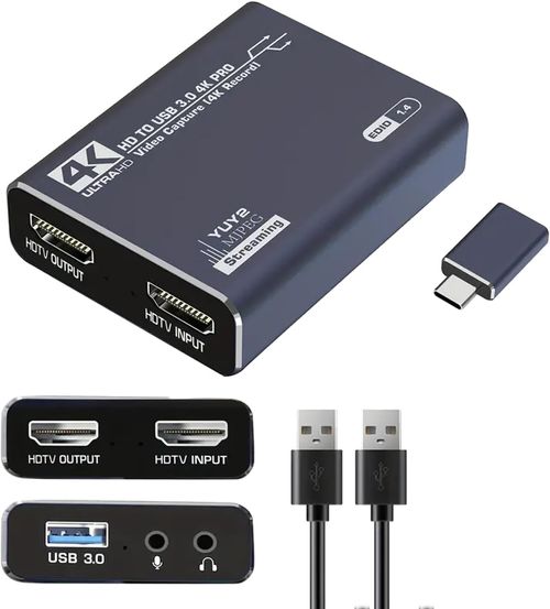 Generic 4K Audio Video Capture Card, 4K60HZ HD Loop Output, USB 3.0 Recording & Gaming – HDMI Video Capture Device, 1080p 60fps, Zero Latency for Streaming Video Game, PS5, Xbox, Switch, OBS, PC, Mac – Plug & Play