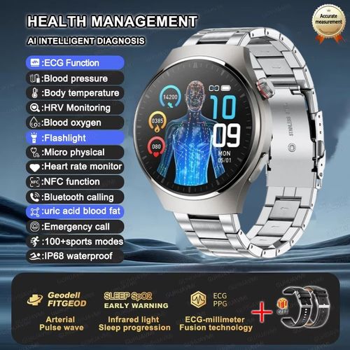 Painless Blood Glucose amp.Oxygen Monitoring Latest Technology Health Smartwatch