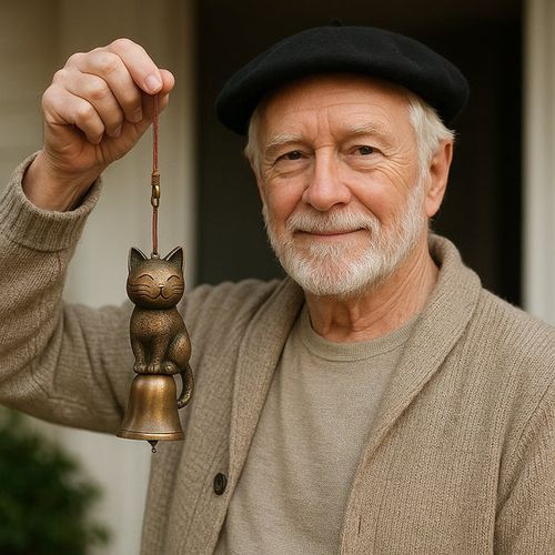 🔥 Handmade cat wind chime in vintage style