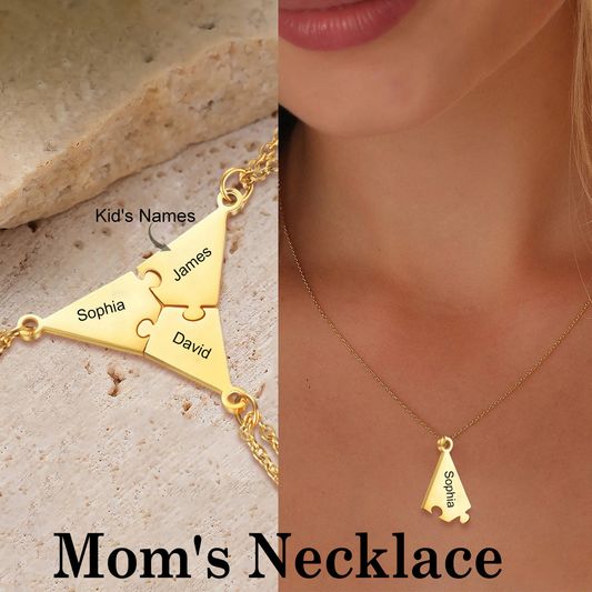 Personalized Name Star Puzzle Necklace Family Friendship Gift