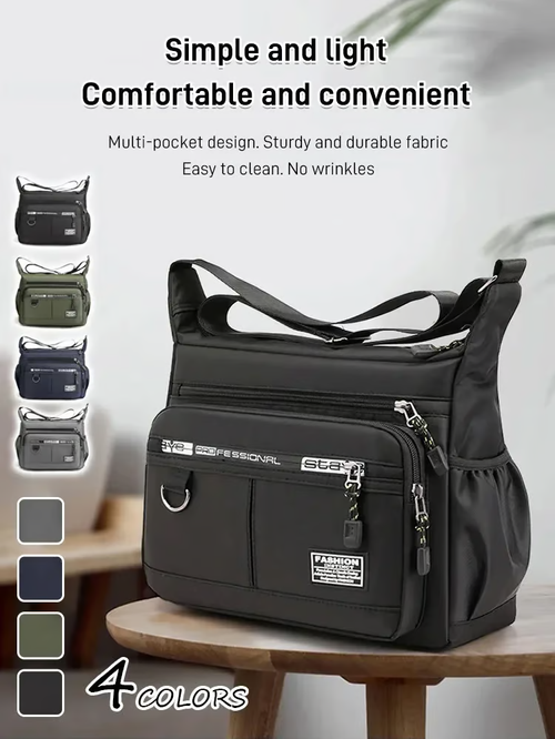 Large capacity men's shoulder bag