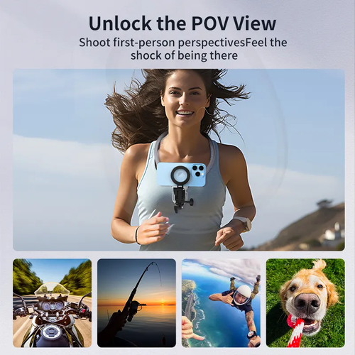 New Mobile Phone Magnetic Halter Neck Bracket Fixed on the Chest Halterneck Anti-shake Live Outdoor Cycling Sports Bracket