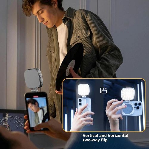for Small Rig Light for IPhone, Phone Light with A Mirror,Magnetic Selfie Vide^