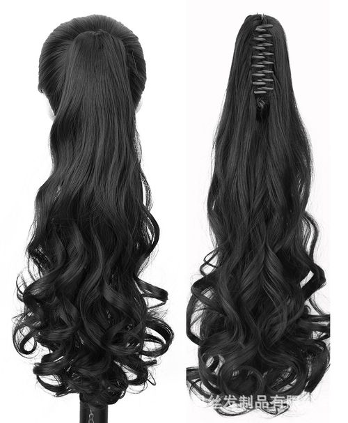 60 cm Hairpiece Ponytail Extensions Braid Hair Extension Braid Hairpiece with Clip Pony Hairpiece Real Hair Braids Extensions Hair Topper Women's Real Hair Ponytail