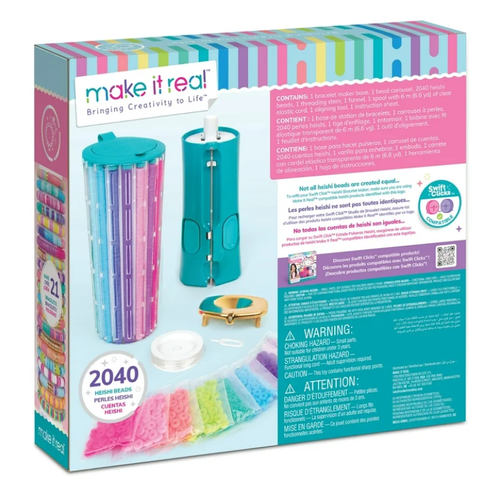 Make It Real: Swift Clicks - Heishi Bracelet Maker - 2047pc, DIY Jewelry Craft Kit, Design & Make 23 Bead Bracelets, Rotate-Click-Wear, Girls Kids 8+