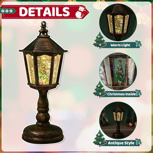 Christmas Snow Globe Lantern - Warm Light Christmas Lantern Snow Globe | Christmas Lantern Winter Snow Globe for Living Room Bedroom Party Favors