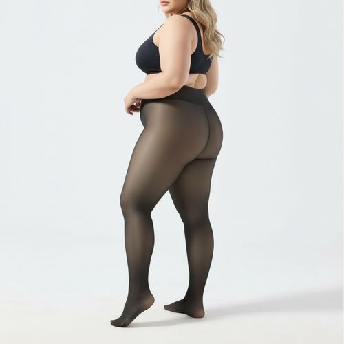 Women Warm Fleece Translucent Pantyhose Tights Fake Translucent Fleece Winter Thermal Pantyhose Leggings for Women