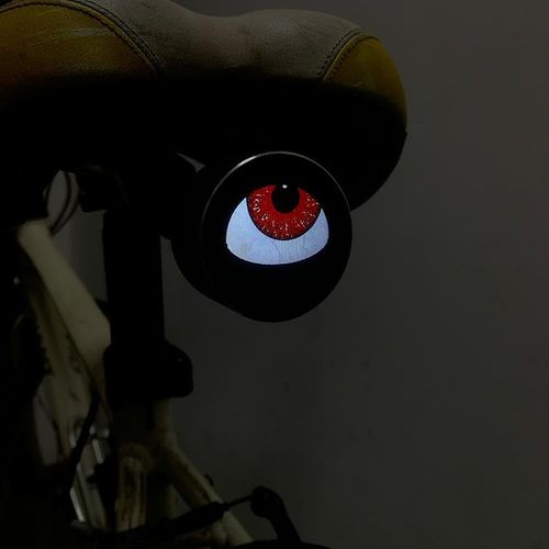 Demon Eye Bikes Taillight, 2pcs Led Dynamic Devil Eyes Light for Bicycle with Muti Colors Modes and DIY Personalized Light Display, Waterproof, USB Rechargeable, for Smart Bikes,Cycle (with Bracket)