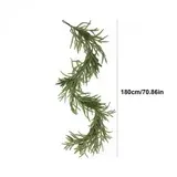 Btomtd 180cm Artificial Norfolk Rattan Garland Christmas Decor for Table Fireplace Wall Home Decoration with Vines, Green