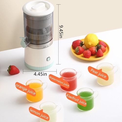 Electric Citrus Juicer, Rechargeable Juicer Machine with USB Cable and Cleaning Brush, Orange Lime Lemon Grapefruit Juicer Squeezer