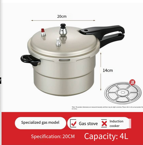 Olla A Presión 18-24 Cm De 7 Litros Resistente Aluminio Color Gris