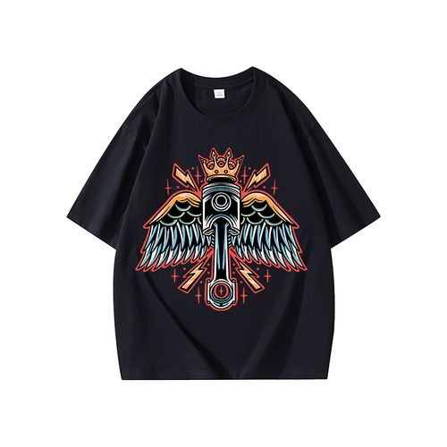 This eye-catching graphic T-shirt draws inspiration from street-style aesthetics. Featuring a graphic print on the front and a logo on the back, it skillfully blends bold typography with a retro athletic vibe. Crafted from premium fabric, it offers a soft feel and ensures comfortable everyday wear.