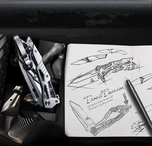 DOOM BLADE Gifts for Men Pocket Knife, Folding Knives with Pocket Clip 3.35 inches Blade Length Stainless Steel Blade with Mechanical Steel Handle ,Mechanical Folding Design for Outdoor,Camping (Black and Silver)